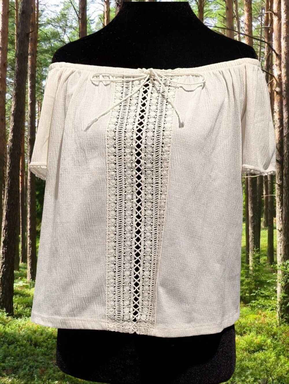 White Off Shoulder Lacey Top